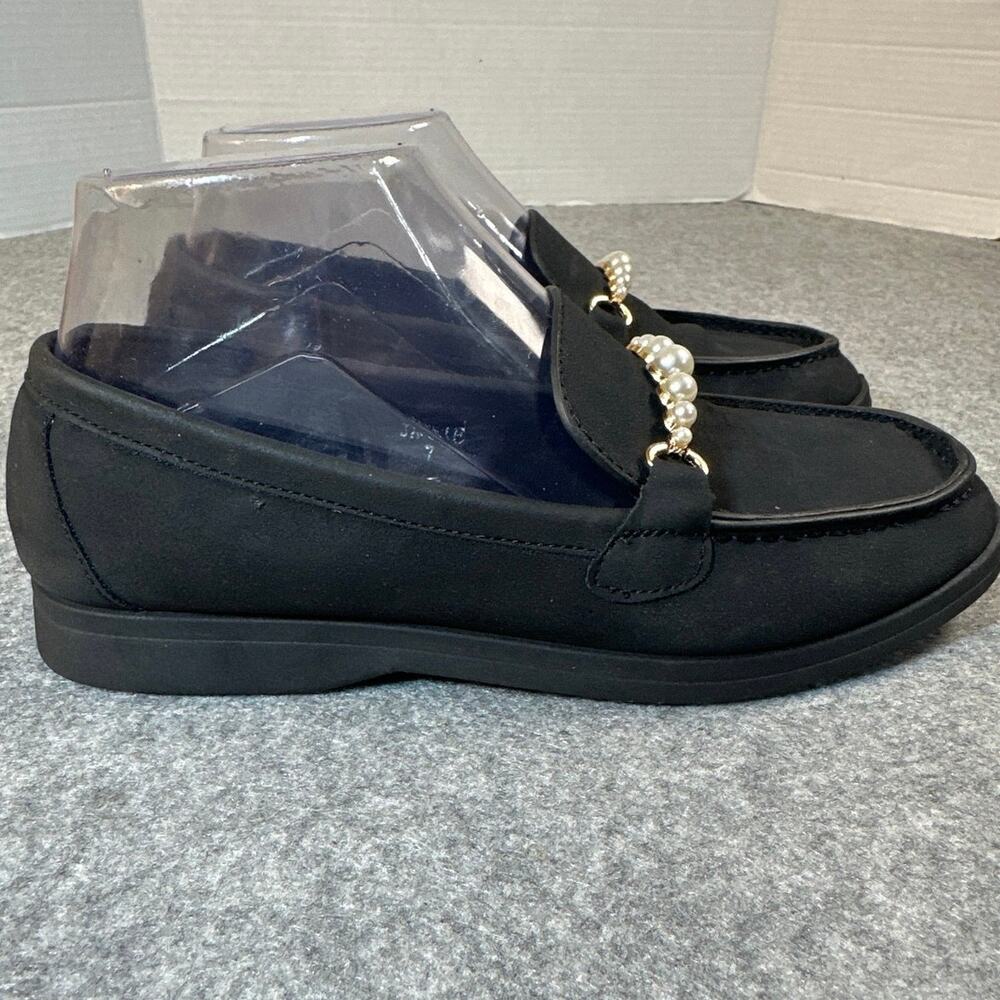 Alexis Bendel Loafers Black Loafers Pearl Strap Slip On Flats Women’s Size 7
